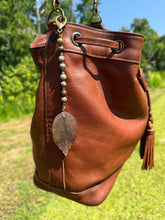 Load image into Gallery viewer, Handmade Bag Charm - Copper Leaf Pendant
