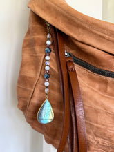 Load image into Gallery viewer, Handmade Bag Charm - Labradorite Stone Pendant
