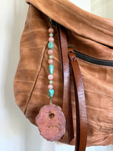 Load image into Gallery viewer, Handmade Bag Charm - Pink Druzy Quartz Pendant
