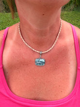 Load image into Gallery viewer, Blue Tide Seam Agate Sterling Silver Pendant | Handmade Leather Necklace
