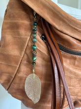 Load image into Gallery viewer, Handmade Bag Charm - Gold Leaf Pendant
