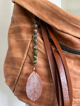 Load image into Gallery viewer, Handmade Bag Charm - Terracotta Leaf Pendant
