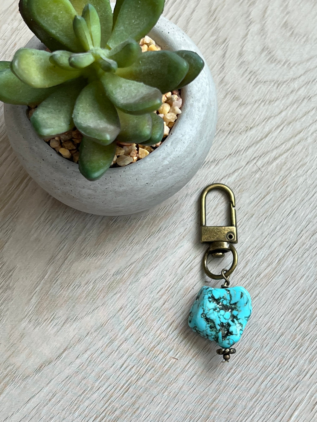 Handmade Turquoise Single Nugget Zipper Pull