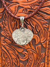 Load image into Gallery viewer, Hubei Turquoise Sterling Silver Pendant Necklace | Handmade Genuine Turquoise on Braided Leather
