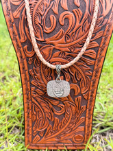 Load image into Gallery viewer, Blue Tide Seam Agate Sterling Silver Pendant | Handmade Leather Necklace
