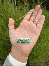 Load image into Gallery viewer, Handmade Sterling Silver Hubei Turquoise Bar Necklace
