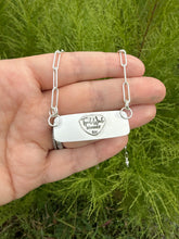Load image into Gallery viewer, Handmade Sterling Silver Hubei Turquoise Bar Necklace
