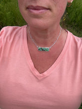 Load image into Gallery viewer, Handmade Sterling Silver Hubei Turquoise Bar Necklace
