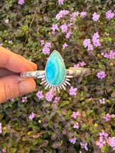 Load image into Gallery viewer, Sea Sediment Jasper Sun Burst Hand-stamped Sterling Silver Cuff Bracelet
