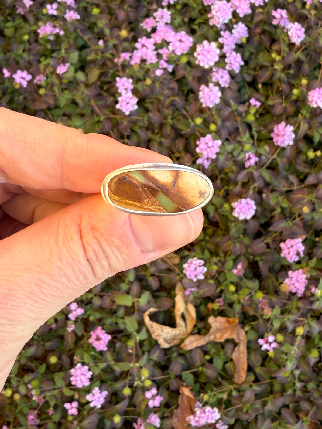 Handmade Royston Ribbon Turquoise Sterling Silver Ring - Size 9
