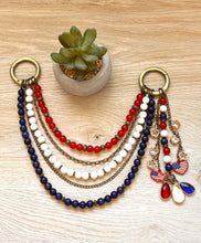 Load image into Gallery viewer, &quot;Freedom and Fireworks&quot; Multi-Strand Beaded Bag Necklace
