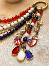 Load image into Gallery viewer, &quot;Freedom and Fireworks&quot; Multi-Strand Beaded Bag Necklace
