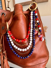 Load image into Gallery viewer, &quot;Freedom and Fireworks&quot; Multi-Strand Beaded Bag Necklace

