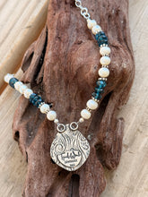 Load image into Gallery viewer, Needles Blue Gem Silica Necklace with Freshwater Pearls and Blue Apatite
