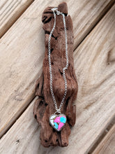 Load image into Gallery viewer, Cotton Candy Turquoise Heart Necklace
