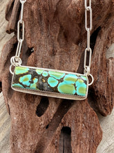Load image into Gallery viewer, Handmade Sterling Silver Hubei Turquoise Bar Necklace
