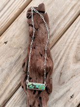 Load image into Gallery viewer, Handmade Sterling Silver Hubei Turquoise Bar Necklace
