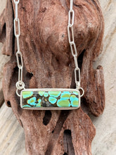 Load image into Gallery viewer, Handmade Sterling Silver Hubei Turquoise Bar Necklace
