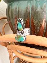 Load image into Gallery viewer, Handmade Turquoise and Turquoise Mountain Wide Band Ring

