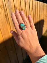 Load image into Gallery viewer, Amazonite with Bronze Composite Ring - Size 9

