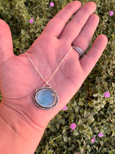 Load image into Gallery viewer, Handmade Sterling Silver Blue Fluorite Necklace, Silversmith Jewelry, Metalsmith Artisan Jewelry
