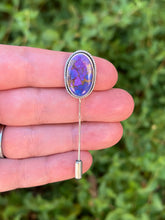 Load image into Gallery viewer, Handmade Sterling Silver Hat Pin with Purple Mojave Turquoise

