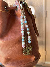 Load image into Gallery viewer, &quot;Birds of a Feather&quot; Handmade Gemstone Beaded Bag Charm Keychain, Purse Accessories
