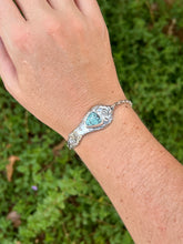 Load image into Gallery viewer, Handmade Vintage Up-Cycled Sterling Silver 1901 Spoon Bracelet with C &amp; T Variscite
