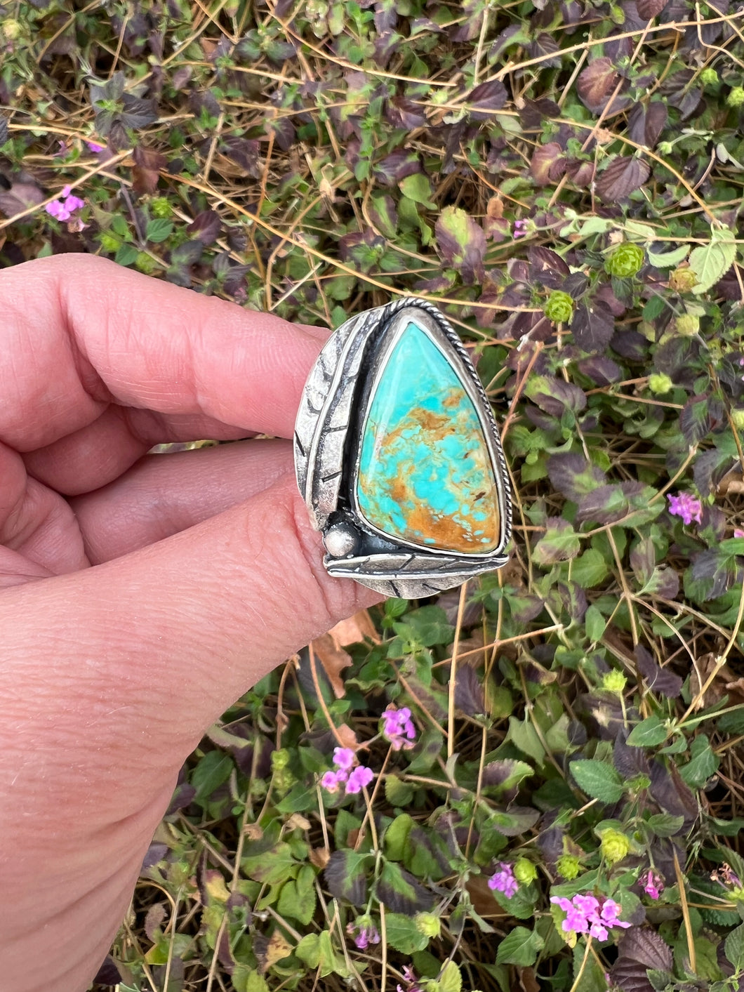 Handmade Sterling Silver Rising Phoenix Turquoise Ring