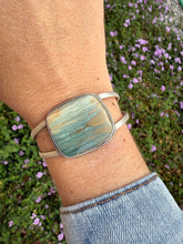 Load image into Gallery viewer, Sterling Silver Gary Green Jasper Cuff Bracelet
