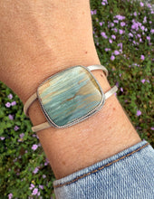 Load image into Gallery viewer, Sterling Silver Gary Green Jasper Cuff Bracelet
