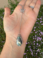 Load image into Gallery viewer, Sterling Silver Mystic Sage Turquoise and Variscite Lariat Necklace with Starfish Accent
