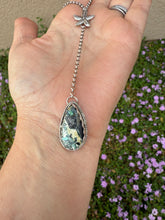 Load image into Gallery viewer, Sterling Silver Mystic Sage Turquoise and Variscite Lariat Necklace with Starfish Accent
