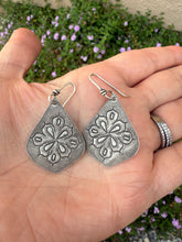 Load image into Gallery viewer, Hand Stamped Sterling Silver Lightweight Earrings
