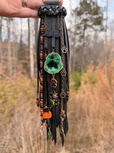 Load image into Gallery viewer, Black Cat Tassel Halloween Themed Custom Leather Tassel for Jami H
