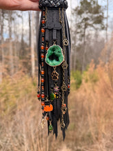 Load image into Gallery viewer, Black Cat Tassel Halloween Themed Custom Leather Tassel for Jami H
