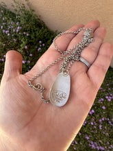 Load image into Gallery viewer, Sterling Silver Blue Tide Seam Agate Lariat Necklace with Sea Shell Accent
