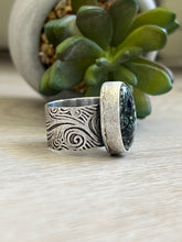 Load image into Gallery viewer, Handmade C &amp; T Variscite Sterling Silver Wide Band Ring - Size 8.75
