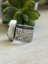 Load image into Gallery viewer, Handmade C &amp; T Variscite Sterling Silver Wide Band Ring - Size 8.75
