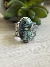 Load image into Gallery viewer, Handmade C &amp; T Variscite Sterling Silver Wide Band Ring - Size 8.75
