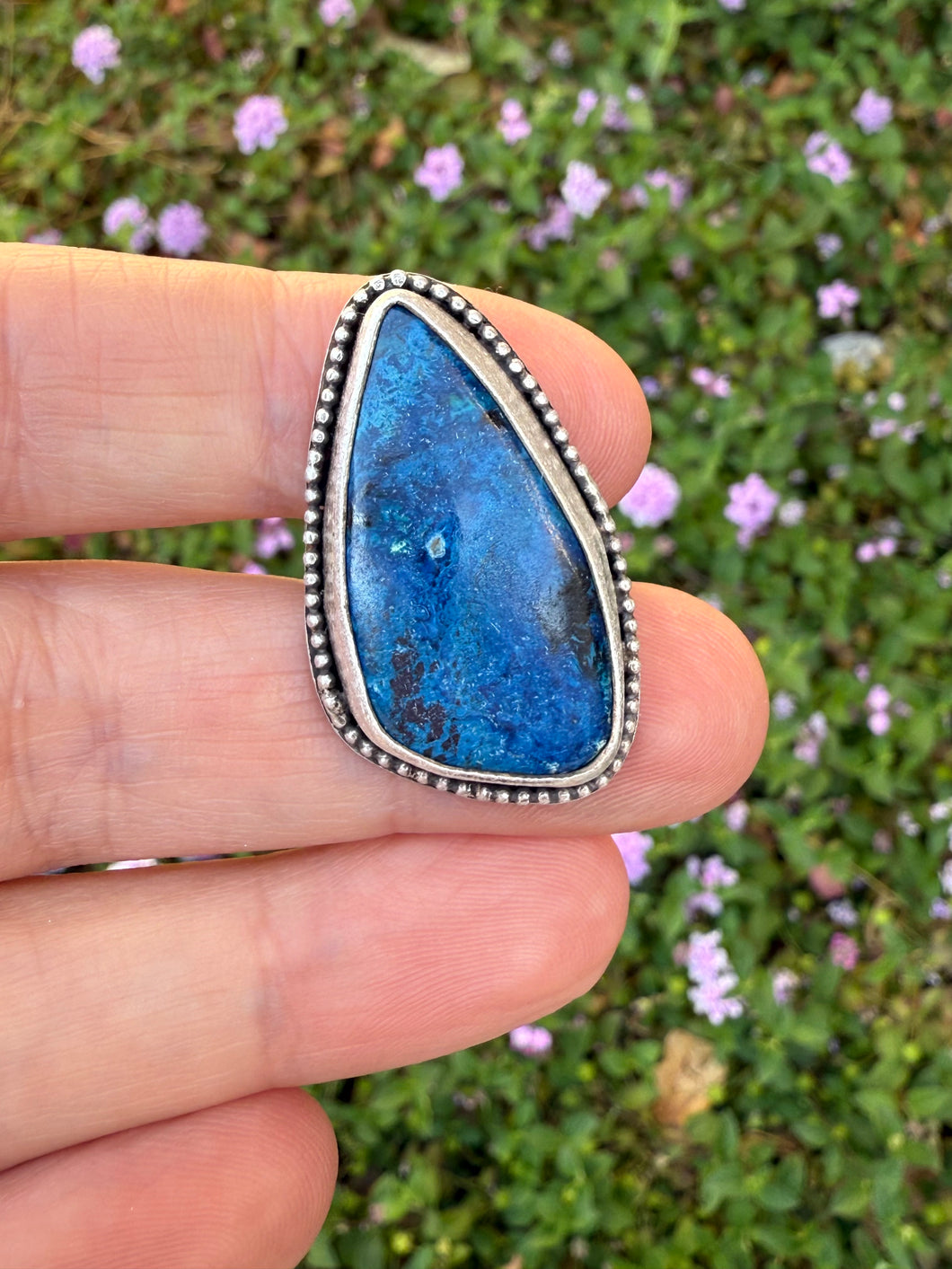 Handmade Sterling Silver Shattuckite Ring - Size 9