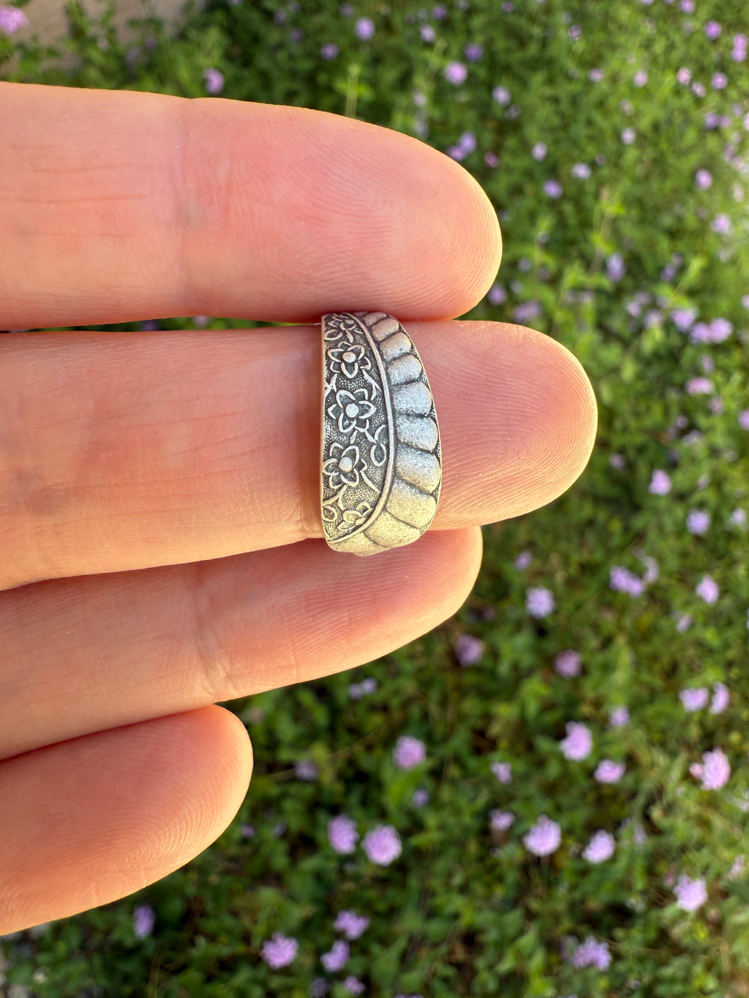 Up-cycled Vintage Sterling Silver Spoon Ring - Size 7.5