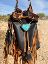Load image into Gallery viewer, Handmade Sterling Silver Number 8 Turquoise Bag Bolo
