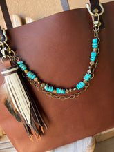 Load image into Gallery viewer, Handmade Genuine Turquoise Beaded Bag Necklace - Sling Strand
