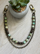 Load image into Gallery viewer, Handmade Genuine Peruvian Turquoise Beaded Bag Necklace - Sling Strand
