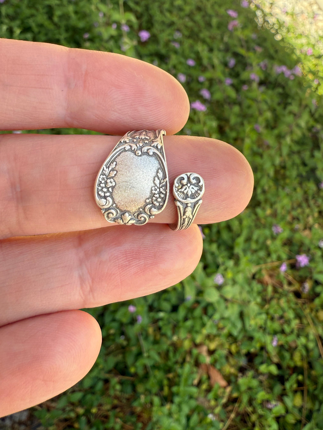 Handmade Vintage Up-Cycled Sterling Silver Gorham Spoon Ring - Size 7 (adjustable)