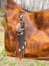 Load image into Gallery viewer, Handmade Neutral Leather Clip Tassel

