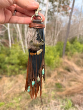Load image into Gallery viewer, Handmade Neutral Leather Clip Tassel
