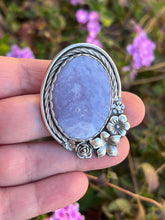Load image into Gallery viewer, Handmade Sterling Silver Old Stock Luna Agate Bag Bolo
