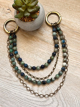 Load image into Gallery viewer, Cerulean Shores Multi-Strand Beaded Bag Necklace
